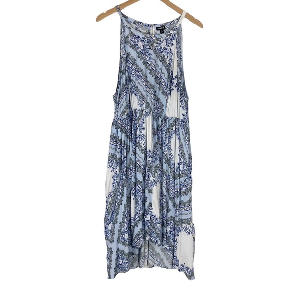 TORRID Blue Bandana High Neck Halter Style Hi-Low Midi Dress Size 2X - Picture 5 of 13